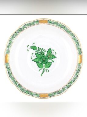 Herend Chinese Bouquet 6” Green Tea Saucer Oriental Inspired Hand Painted